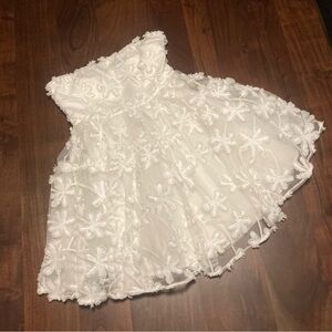 Hello Molly White Strapless Floral Mini Dress